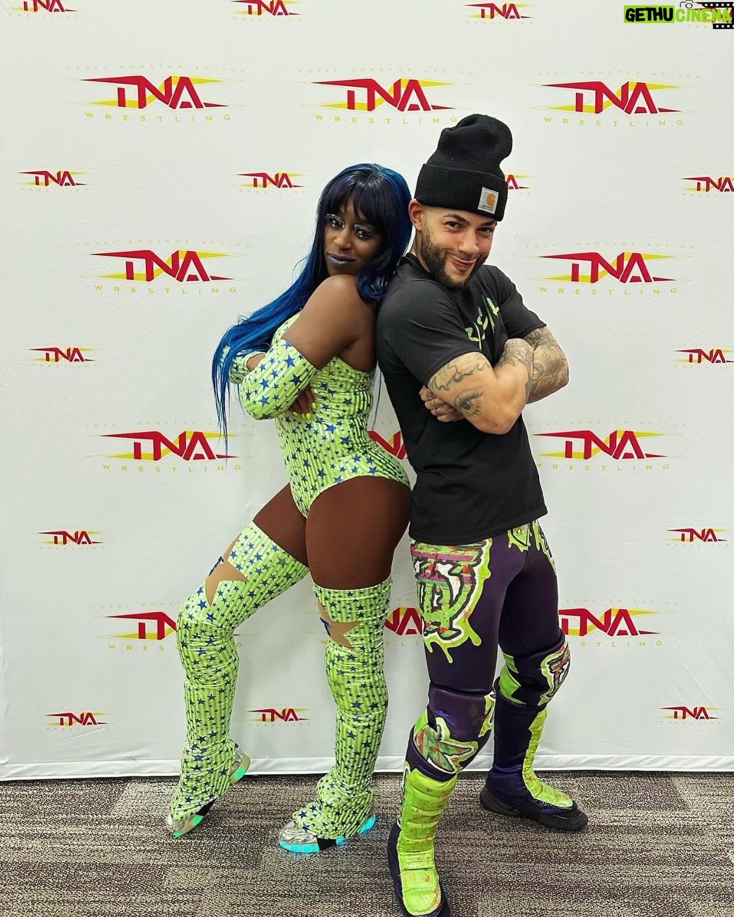 Trinity Instagram - The friend I never knew I needed! Luv ya Trey Trey you rascal you @thetreymiguel thanks for always helping me get better in the ring 😝 #tnawrestling