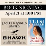 Tulsi Gabbard Instagram - JOIN US this SUNDAY, April 21st, at 1 pm (EDT) for a special book signing event with Tulsi Gabbard, featuring her new book ‘For Love of Country: Leave the Democratic Party Behind’ While her book is currently only available for pre-order, E&A has secured 100 hardback copies available for purchase on-site the day of the event. That will start happening at 12:30 pm. The event will take place at the BHAWK Distillery located at 175 Yadkin Rd, Southern Pines, NC 28387 Thank you Brad and Jess ( @hallingwhiskey ) for co hosting this event. It’s great seeing veteran small business come together. So, Head over to the BHAWK Distillery, this SUNDAY, for a fantastic afternoon filled with insightful discussions, book signings, and spirits. Don’t miss out on this unique opportunity to engage with Tulsi and be among the first to get your hands on a copy of her latest work. See you there! #loveofcountry @tulsigabbard #clothofheroes