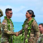 Tulsi Gabbard Instagram - On the sunny shores of Oahu the Frontier Brigade conducted a combined Change of Command Ceremony for Brigade Commander Colonel Christopher Creaghe and 440 Civil Affairs Battalion Commander Tulsi Gabbard. The influence these two leaders have had on the Frontier Brigade will be forever etched in our legacy. They each have embodied what it truly means to ‘Be Bold’, have strived to empower each Soldier to ‘Be Brave’, and have guided this Brigade to ‘Be Ambitious’ no matter what obstacles we faced. We wish you nothing but the best as you journey forth to your next Frontier. The oars have been passed to incoming Brigade Commander Colonel Patrick Carneal and incoming Battalion Commander Travis Cole. Welcome to the Frontier Brigade!🌲 #CivilAffairs #USArmyReserve #ChangeofCommand #FrontierBrigade