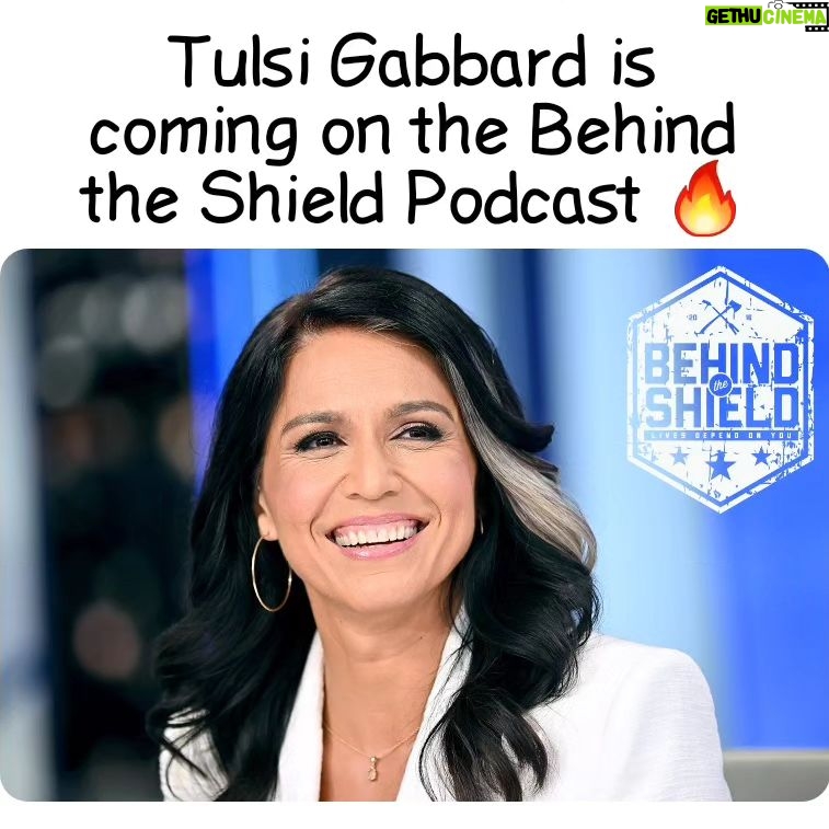 Tulsi Gabbard Instagram - I'm extremely excited to announce that soldier, politician, and author Tulsi Gabbard will be coming on the Behind the Shield Podcast. . I'm excited to hear her story from Samoa to DC and get her perspective on the issues that are truly affecting our nation. We'll also be discussing her upcoming book "For Love of Country." Look for this powerful conversation next month. π₯