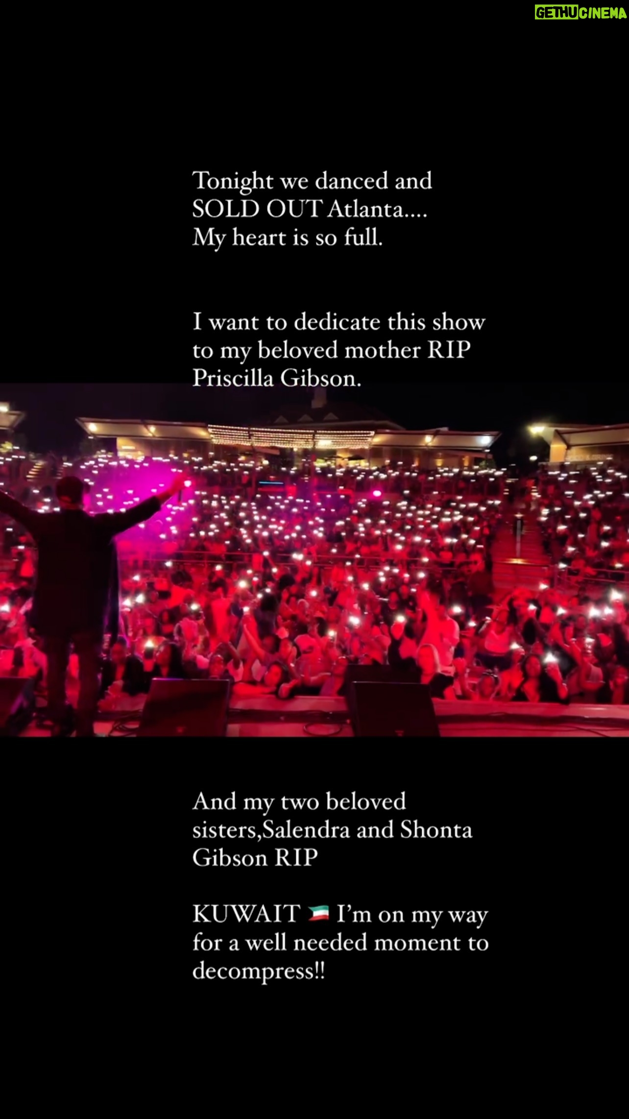 Tyrese Gibson Instagram - Special day, two hours before the show I was going to cancel because my heart was so heavy. I just didn’t think I could get through it……. I all the genuine love and energy and the audience and just want to thank you guys for showing up tonight Bet you’re my brother from another mother you are incredible! I’m ready to do a Tyrese and Eric Benet tour….. I think that would be GROWN and SEXY beyond special.:…. Wheels up to KUWAIT!!!!!! 🇰🇼 I can’t wait to touch down……. Sometimes in this life dreams DO COME TRUE!!!!