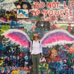 Uma Thurman Instagram - This is the John Lennon Wall in Prague. It's a special place. Outside the French Embassy it was a tiny safe haven to be free, or to dream of it. Amazing trip in Czech Republic. Deepest gratitude to @kviff for keeping the light on the screen!