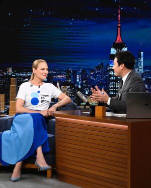 Uma Thurman Instagram - Thank you @jimmyfallon for giving @roomtogroworg all the love last night 💙🙏
And thank you to your producers & the show @fallontonight for doing good, welcome back!

Click on the link in my bio to learn more about this amazing organization so close to my heart x

Photo credit: Todd Owyoung | NBC @toddowyoung