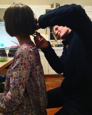 Uma Thurman Instagram - Home hair cuts bring us back home.
We are all finding our selves again.