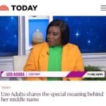 Uzo Aduba Instagram - So excited to finally meet @hodaandjenna in person. They are such a joy to talk too. Thank you for having me!! And thank you for letting me talk about my two amazing sisters- I love you with my everything @ohheyitschioma and @ceou117 If you missed this interview check it out! @pixarslightyear is in theaters TOMORROW!!! Stylist: @shionat Hair: @hairbyromorgan MUA: @anthonymerante Suit: @marahoffman Shoes: @louboutinworld Bodysuit: @goodamerican Jewelry: @jenniferfisherjewelry