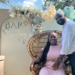 Uzo Aduba Instagram - Our Baby Shower:). It was such an amazing feeling to have our families host a baby shower for us and to spend great time with our loved ones. Robert and I get more and more excited with everyday. To our friends and family- thank you for sharing in this journey with us and for making sure this baby knows just how loved they already are. We had a good good time! p.s. this dress choice is hinting at nothing. I honestly just liked the color. 🤗😉 #babyshower