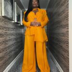 Uzo Aduba Instagram - Baby’s first Tonys. And, I do literally mean the baby in my tummy. Happy color for a happy night. A photo dump :). 🧡🧡