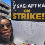 Uzo Aduba Instagram - Today. Went out into the street to join my fellow @sagaftra union members to seek a needed change within our community. To stand together and make clear that the experiences of the privileged few should not be the voice of the many. It should not be the standard or the status quo that someone has a job, is working and still is unable to make their rent. It is an inequity needing close examination and necessary change. We are here, brothers and sisters. We are ready. We are united. #sagaftra #sagaftrastrong