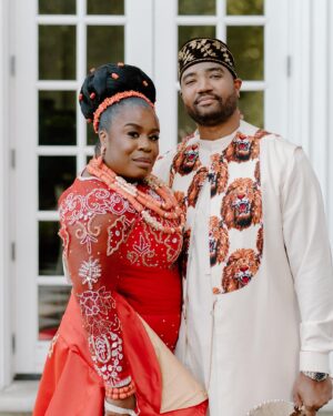Uzo Aduba Instagram - Our Anniversary. This is from our Traditional Nigerian Wedding Ceremony(Igba Nkwu). This day meant so much to us. You have made my entire life better, more full. I am so thankful our souls found each other. I’ve loved sharing every step of this journey with you, @robertsweetinglife and cannot wait to experience new chapters, next chapters, new pathways with you. I love you so much. Thank you also for loving me. So much. Happy Anniversary. Your Wife, Uzo 📸: @peytonrbyford