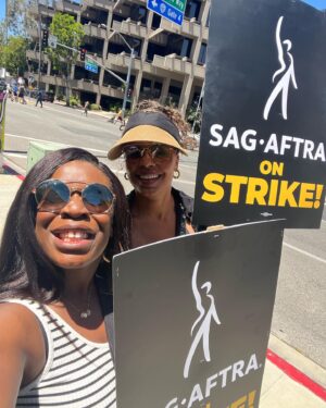 Uzo Aduba Instagram - Today. Went out into the street to join my fellow @sagaftra union members to seek a needed change within our community. To stand together and make clear that the experiences of the privileged few should not be the voice of the many. It should not be the standard or the status quo that someone has a job, is working and still is unable to make their rent. It is an inequity needing close examination and necessary change. We are here, brothers and sisters. We are ready. We are united. #sagaftra #sagaftrastrong