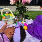 Uzo Aduba Instagram – What a great first Easter we had together as a family with baby girl. Weather said rain, but it’s been sunny blue skies all day. Couldn’t be happier:). Happy Easter everybody! He is Risen. 💜🐰🐣✝️ #easter