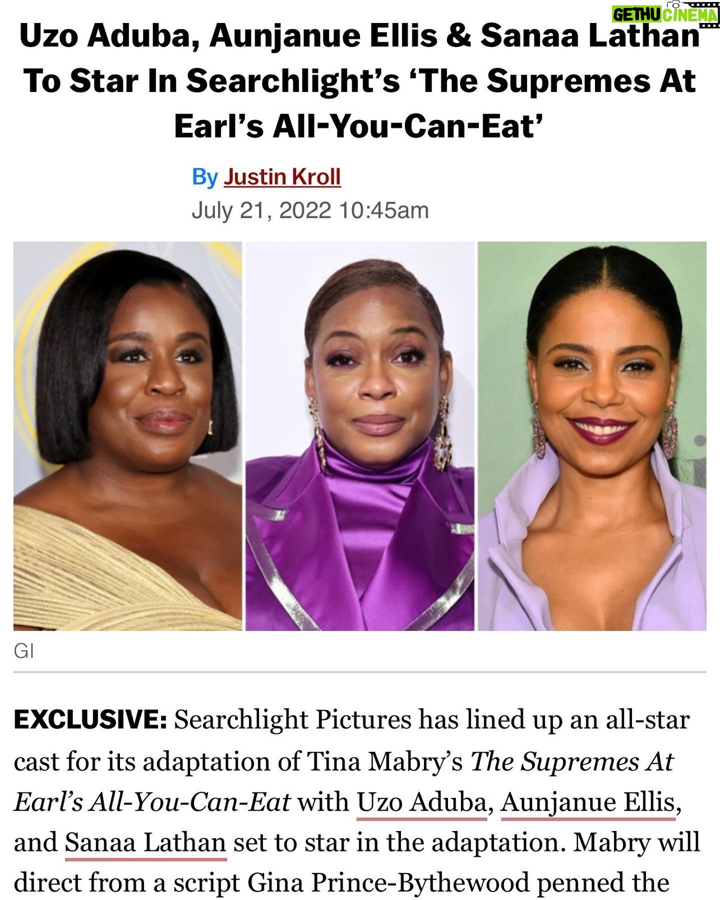 Uzo Aduba Instagram - I am so excited for this new project. Working alongside @sanaalathan, @aunjanue_ellis447, and @tinamabry is such a privilege and honor. I’m beyond thrilled to bring this book to life. A story for the whole family. So grab your Sunday’s best and meet us at Earl’s All-you-can-eat 🍽