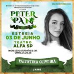 Valentina Oliveira Instagram - Bora voar pra Terra do Nunca?! 🧚🏻‍♀️✨Muito feliz e honrada em poder contar pra vcs que serei JANE 🎀 no premiado musical @peterpandabroadway que terá montagem oficial no Brasil em nova temporada num elenco estelar!!! Esse será meu sexto musical profissional, estudo desde os 6 anos, trabalho desde os 9 e depois de viver Valéria em @carrosselomusical Tina em #umsonhodenatalomusical Brigitta Von Trapp em @anovicarebeldebrasil Duffy em @annieomusical e ser assistente de produção em @cinderellaomusical (para entender o olhar da direção e da produção por outro ângulo) volto a pisar no palco do teatro, onde minha arte nasceu para me cobrir de pó de pirlimpimpim!!!!! ✨ Repost @peterpandabroadway Pra gente voar, pra mágica acontecer, a gente precisa de um elenco dos sonhos! Confira os primeiros nomes desse maravilhoso time de estrelas que vai encantar São Paulo, nessa segunda temporada, de Peter Pan da Broadway! 🎫 Ingressos no link da bio ou no site da @sympla 📆 Estreia 03 de Junho | Curta Temporada 📍 @teatroalfa_iac #teatromusical #saopaulo #peterpan #renaultfinancialservices #eurofarma