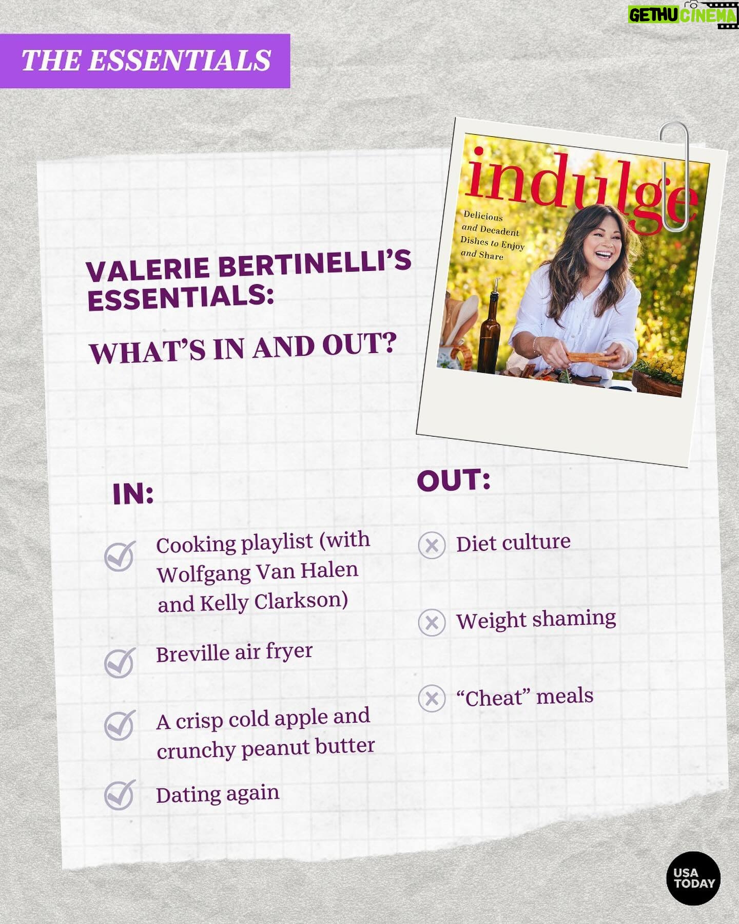 Valerie Bertinelli Instagram - Valerie Bertinelli (@wolfiesmom) bares it all this week for USA TODAY’s The Essentials. The “Valerie’s Home Cooking” star dishes on her new cookbook (“Indulge,” out now), a new man in her life whom she’s “incredibly grateful” for, how she’s shrugging off people who comment about her body and weight – as well as the “very wonderful place” her and Eddie Van Halen were in before the end of his life. Head to the 🔗 in bio for the full interview. 📷: Robert Hanashiro, Kevork Djansezian, USA TODAY; Getty Images; John Russo #theessentials