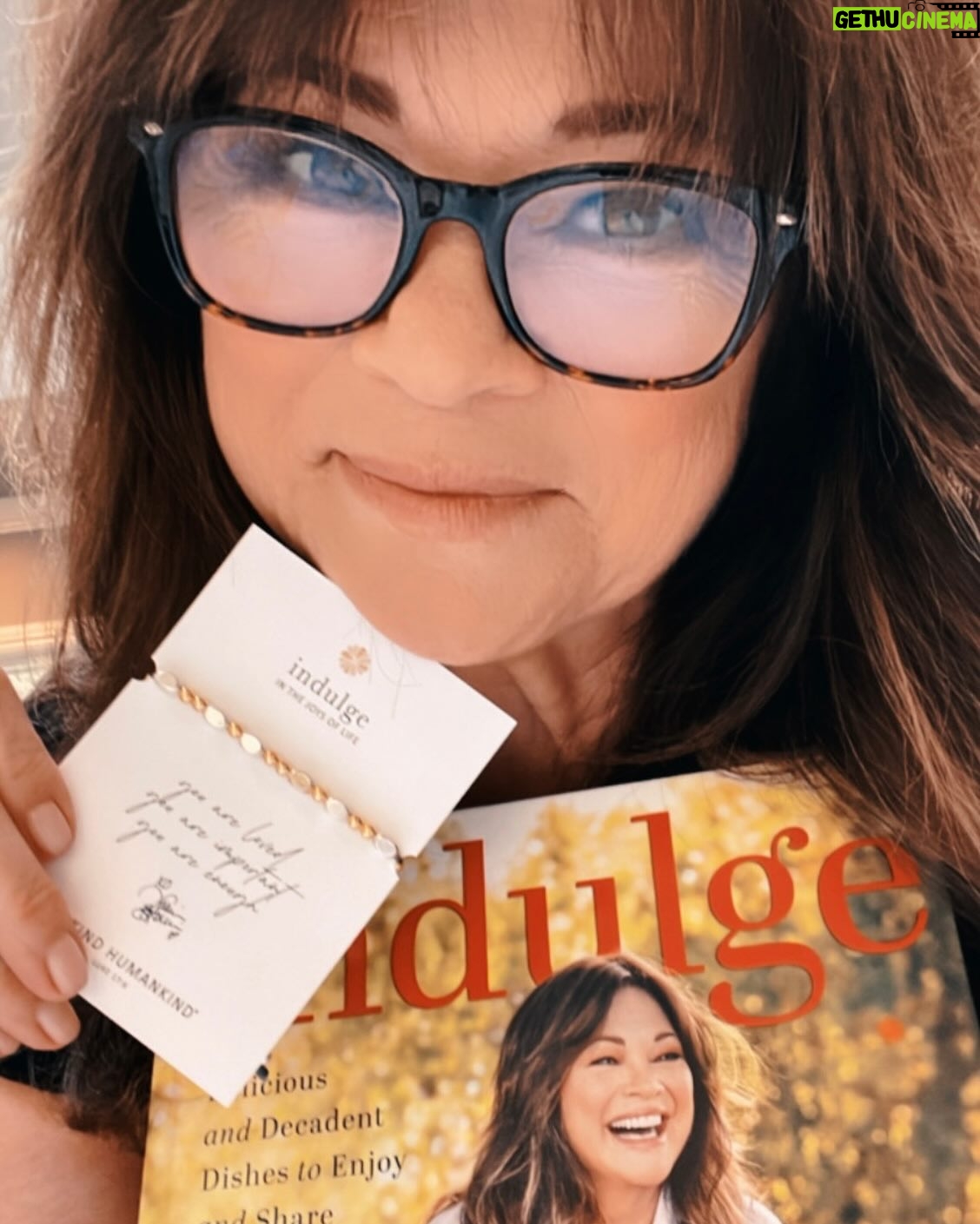 Valerie Bertinelli Instagram - The beautiful people from @bekindhumankind have created these *indulge in the joys of life* bracelets to go along with my new cookbook, Indulge. I love them so! You are loved You are important You are enough 💜