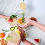 Vanessa Hudgens Instagram - This year celebrate Cinco de Mayo your way with a DIY Marg Bar. Here are some fun flavor pairings to get you started! • Jalapeno Pineapple 🍍 • Lime and Tahin 🍋‍🟩 • Watermelon Mint 🍉 • Rosemary Orange 🍊 #thomasashbourne #readytosip #craftcocktails #WidlyDignified #margaritas #tequila #margaritatime #cocktails #tequilalovers #diy #CincoDeMayo #margaritabar