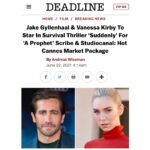 Vanessa Kirby Instagram – Thrilled to be going on this journey with you all @jakegyllenhaal @rivamarker @ninestories @studiocanal