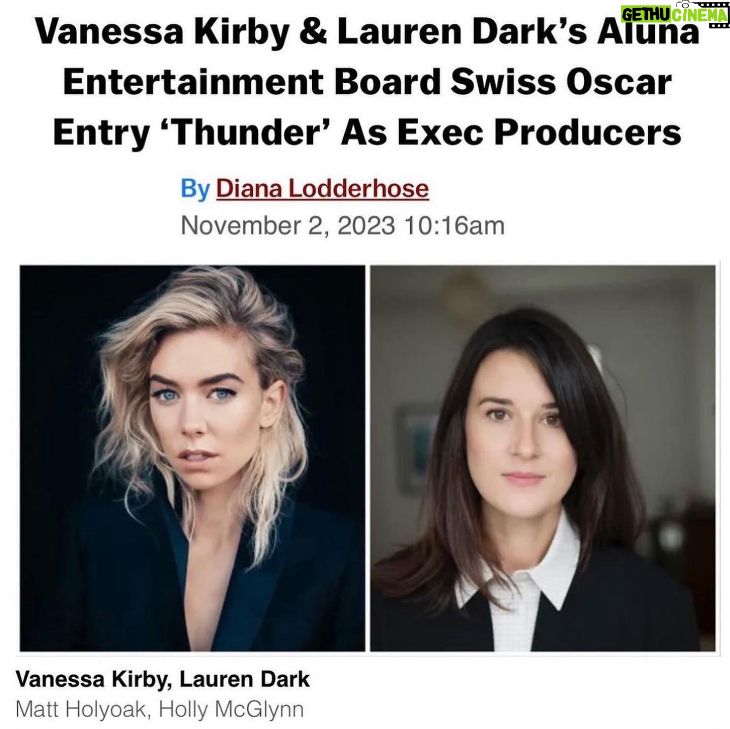 Vanessa Kirby Instagram - We are so thrilled to champion you Carmen. You have made the most astonishing first film and we are so proud to be with you on the journey. Thunder is out now in select cinemas. @alunaentertainment