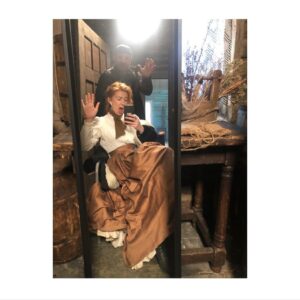 Vanessa Kirby Instagram - The World To Come is out in the UK this week, so here are some pictures of us having a lovely time making it. We filmed it in the mountains in beautiful Romania and loved every minute.
Thank you to the brilliant team and crew behind the camera including @gemmahoff, our forever Hair and Make up Designer genius as always (plus endless wig wrestler), @djancso for your magic and of course, our leader @fastvold.
I hope everyone loves the film as much as we did making it.