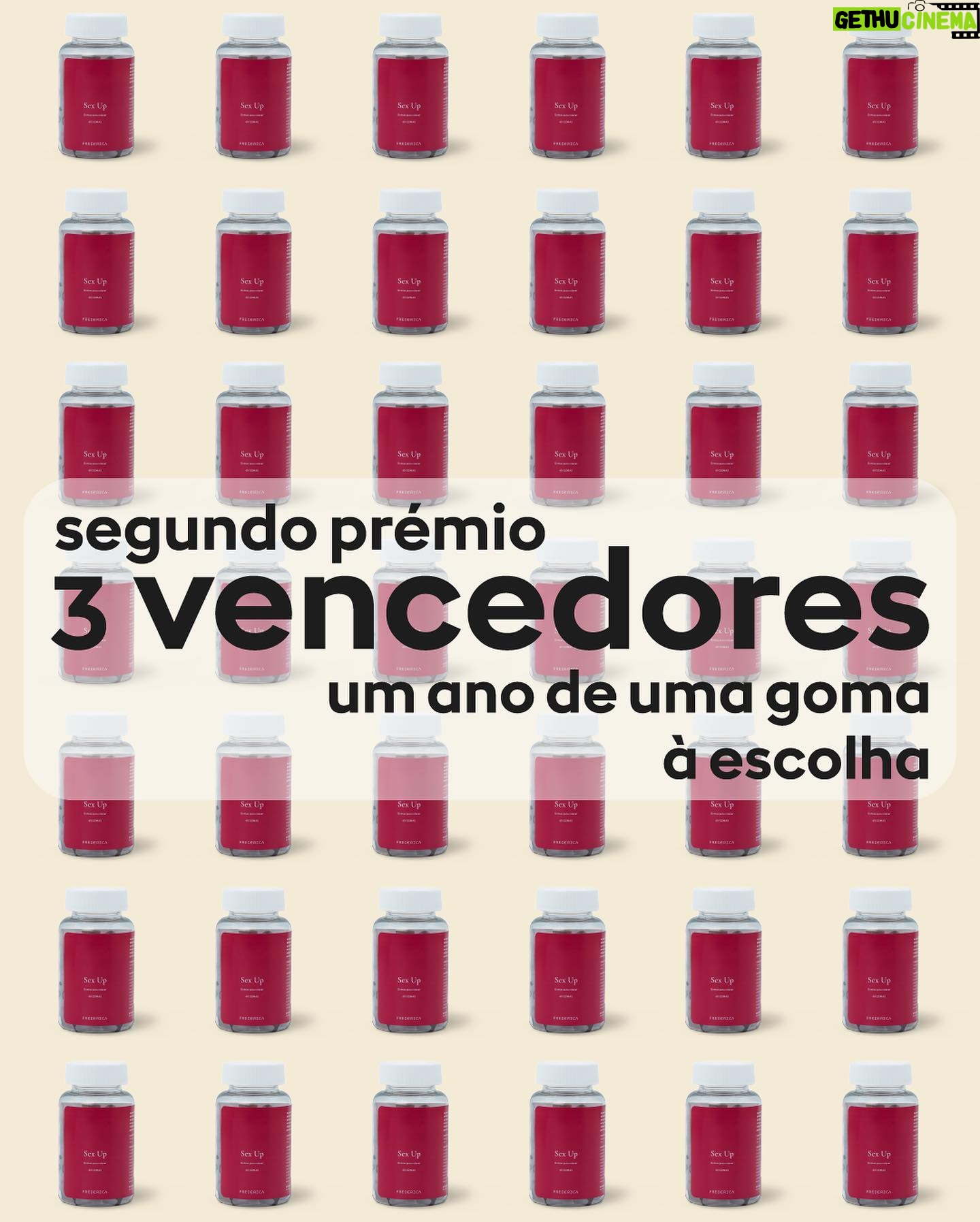 Vanessa Martins Instagram - GIVEAWAY TERMINADO!! “”Sim!!!! Vamos celebrar a Black Friday com uma mega OFERTA DE TODAS AS GOMAS durante UM ano para o 1º prémio e oferta de uma goma à escolha durante UM ano para o 2º prémio! E para 100 participantes: Descontos!!! 🥇1 VENCEDOR: Um ano de todas as gomas Frederica! 🥈3 VENCEDORES: Um ano de uma das gomas Frederica à sua escolha! 🥉100 VENCEDORES: Cupão de 30% válido até 31 de dezembro.
Para participar tem de: - Preencher o formulário (link na bio); - Seguir a @fredericalifestyle ; - Gostar desta publicação; - Identificar nos comentários 3 amigas(os). Pode participar as vezes que quiser desde que identifique pessoas diferentes; - Partilhar este post nos stories. E tu? Que gomas escolherias se ganhasses o prémio? 😍 O giveaway termina dia 27 de novembro às 23:59h e dia 28 de novembro serão anunciados os vencedores. Não se esqueça que a sua participação só é válida se preencher o formulário que está no link da nossa bio. ⚠️ Atenção a contas falsas, este giveaway é realizado apenas nesta publicação.