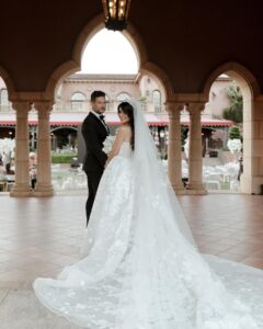 Vanessa Villela Instagram - Walking into our first dance was one of the most magical moments of the wedding 👰🏻‍♀️🤵🏻‍♂️🥰❤️ I had tingles all over my body, I literally went to the moon and back🌙💫my prince, my husband, my best friend @tomfraud 😍Forever Te Amo!!! ❤️🦋❣️🦋❤️🦋❣️❤️🦋❣️ @Brides Exclusive Wedding Dream Team🤩 Wedding designer and planner @ladee_designs Flowers @nancylobodesigns Dress @galialahav Veil @forlovebridal Styling @genaromaldo Jewlery by @justdesi Makeup @pepegutierrezoficial Hair @elieraadelia Crown @mariaelenaheadpieces Tuxedo by @zegliobeverlyhills Venue @fairmontgranddelmar