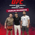 Varun Dhawan Instagram - The @ufc had me come roll around with the no 1 bantemweight in the world @merab.dvalishvili and boy what an experience the power and control. @kingoflions_ our Indian prospect has great things lined up always@lovely seeing him.
