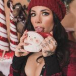 Vera Bambi Instagram - Just a happy girl with my hot chocolate and Christmas Moose buddy. His name is Steve. He definitely looks like a Steve. But you gotta say it in your lowest voice and drag out the “eve” like “Steeeve”. Then on the 24th you can wish us a Merry Christmas steeeEVE