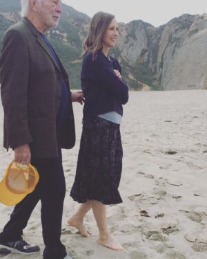 Vera Farmiga Instagram - “Isn’t it rich?
 Are we a pair?
 Me here at last on the ground,
 you in mid air...”
Have a beautiful next great adventure, Chris.  How I’ll miss clowning around with you, Daddy-oh.  I love you, Plummer. You live on somethin’ fierce in my heart.