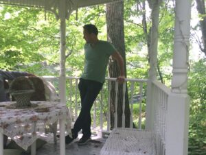 Vera Farmiga Instagram - Ya’ll the Warren gazebo makes it into Conjuring: TDMMDI.  Gazebo.  Combining “gaze” with the Latin suffix ebo, meaning “I shall”. Here I am with Lorraine, I-shall-gaze-ing at my ol’ film ball and chain @thereelpatrickwilson, standing in the very pavilion Ed Warren built for Lorraine.  @theconjuring @michaelchaves