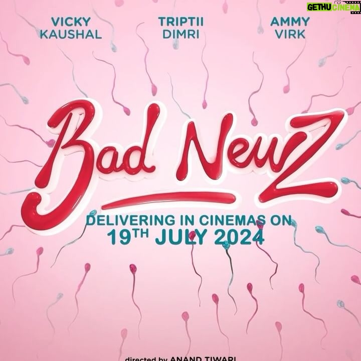 Vicky Kaushal Instagram - Breaking news: it’s Bad Newz!🫣 You aren’t ready for this…because neither were we! #iykyk #BadNewz in cinemas, 19th July 2024! @karanjohar @apoorva1972 @bindraamritpal @anandntiwari @somenmishra @dimplemathias @vickykaushal09 @tripti_dimri @ammyvirk @nehadhupia @_ishita_moitra_ @dudeja_sahaab @primevideoin @dharmamovies @aafilms.official @saregama_official