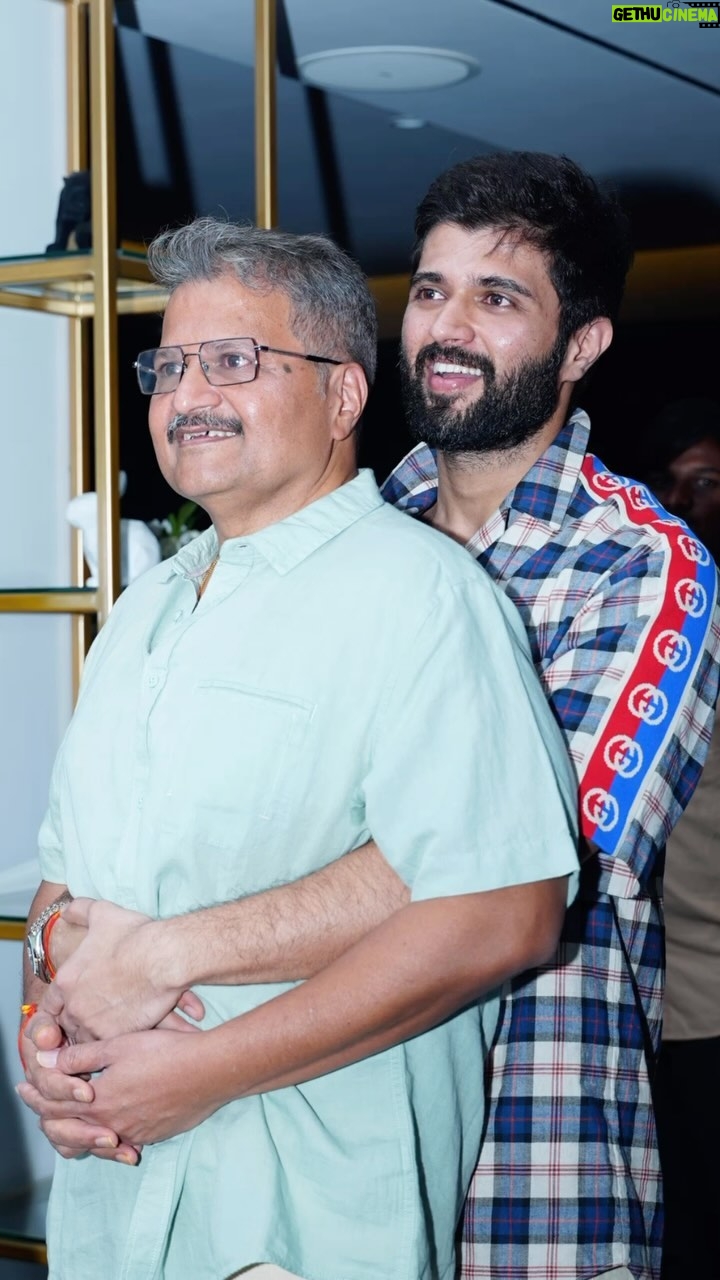 Vijay Deverakonda Instagram - My hero. My Star. Life is full of highs and lows :) and I do not know what it holds in store. But i work everyday to make you proud and happy. I love you my Superstar 🩷⭐️ We made #FamilyStar to celebrate the stars in our lives, sharing with you a little flashback of the man who i made this movie for. I dedicate this movie to every Man/Woman/Boy/Girl fighting for their family ❤️ Lots of love, Your man. Vijay.