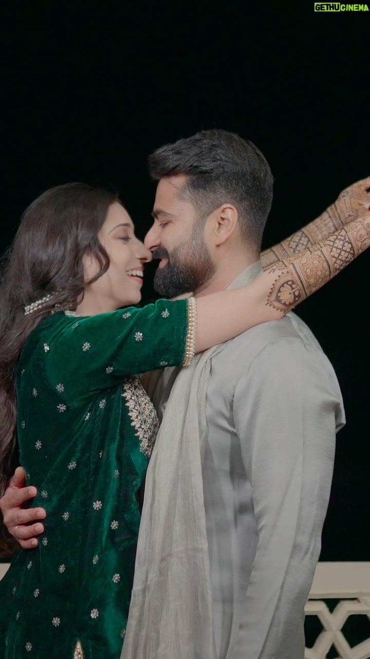 Vrushika Mehta Instagram - Mehendi night was filled with colours and giggles. We had a fun mission too β getting Saurabh to find his name in the mehendi design! ππ Our families danced, laughed, and celebrated together, making it a beautiful night filled with love and joy. πβ€οΈ Captured by: @smaryafilms Wearing: @gulabo_jaipur Jewellery: @neo_jewellers β€οΈ #rabhdivrushyy #mehndi