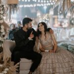 Vrushika Mehta Instagram - The magic of dance and love at our sangeet! 💖✨ Finding that perfect someone who can match my vibe and also dance to SRK songs like a dream made the day even more special. ❤ Grateful to everyone who poured their heart, soul, and dance moves, turning our day into a beautiful memory. Thank you for making it truly magical! 🌟💃 . Captured by: @smaryafilms Wearing: @asopalav Designed & Managed by: @faith13_events #rabhdivrushyy #sangeet