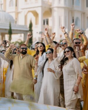 Vrushika Mehta Instagram - Under the Tuscan sun of love, surrounded by the warmth of family and friends, we painted our journey in shades of joy at our Italian-themed Haldi ceremony. 💛✨ Blessed with love, laughter, and countless memories. ❤
.
Captured by: @smaryafilms 
Jewellery: @houseofdoro 
Designed & Managed by: @faith13_events 
#rabhdivrushyy #haldi