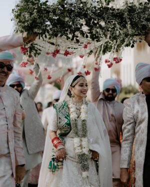 Vrushika Mehta Instagram - With the warmth of family, the laughter of friends, and blessings all around, we found our home in one another's hearts. Saying 'yes' became a promise for a lifetime. 🧿♾️ 
.
Captured by: @smaryafilms 
Wearing: @asopalav 
Jewellery: @paldzigns.jewel 
Design & Management: @faith13_events 
Kaleera: @beabhika 
#rabhdivrushyy #wedding