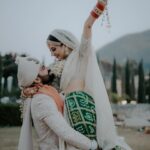 Vrushika Mehta Instagram - With the warmth of family, the laughter of friends, and blessings all around, we found our home in one another's hearts. Saying 'yes' became a promise for a lifetime. 🧿♾️ . Captured by: @smaryafilms Wearing: @asopalav Jewellery: @paldzigns.jewel Design & Management: @faith13_events Kaleera: @beabhika #rabhdivrushyy #wedding