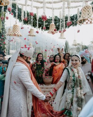 Vrushika Mehta Instagram - With the warmth of family, the laughter of friends, and blessings all around, we found our home in one another's hearts. Saying 'yes' became a promise for a lifetime. 🧿♾️ 
.
Captured by: @smaryafilms 
Wearing: @asopalav 
Jewellery: @paldzigns.jewel 
Design & Management: @faith13_events 
Kaleera: @beabhika 
#rabhdivrushyy #wedding