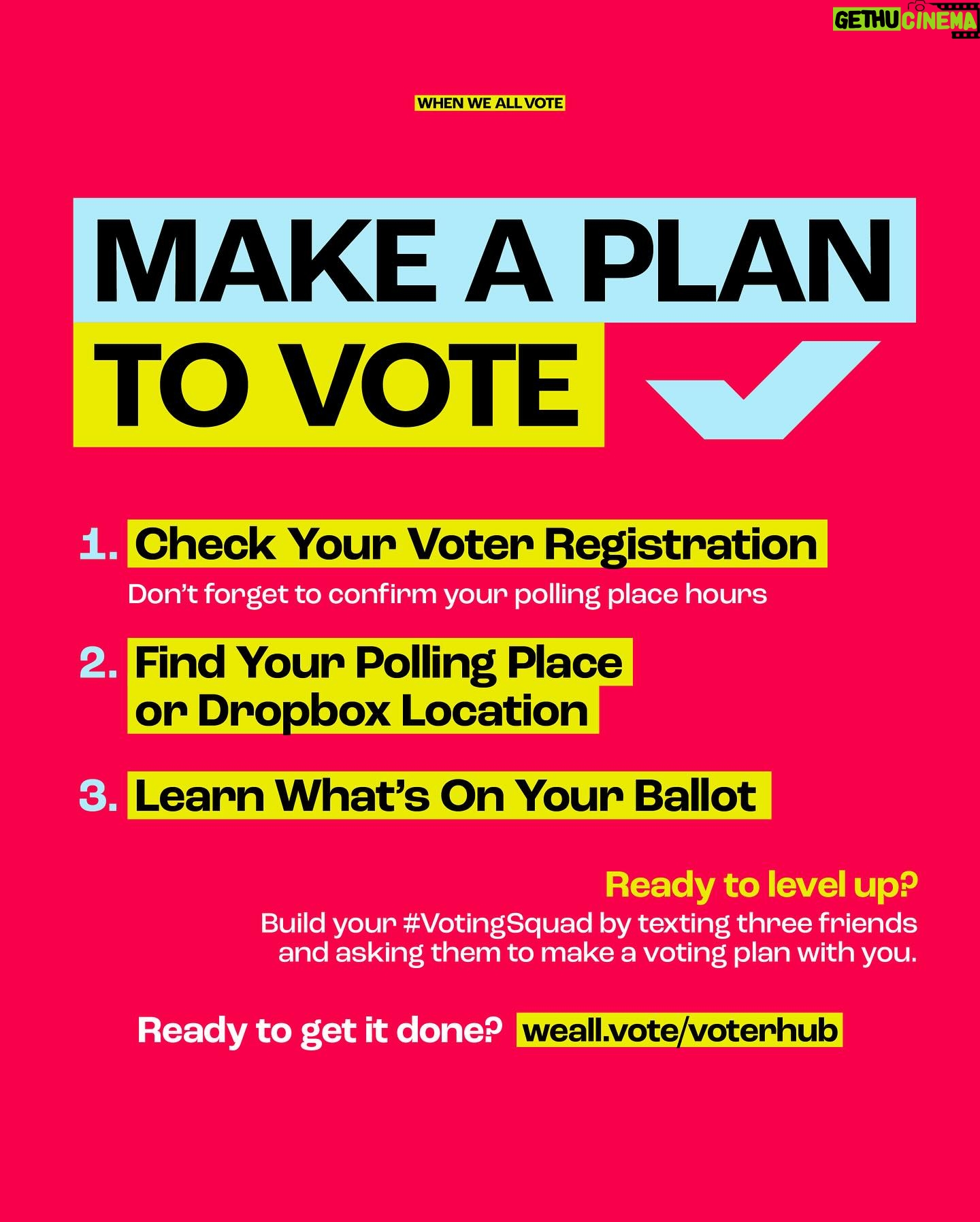 Wanda Sykes Instagram - Our vote is our voice and our power to build the communities and country we all deserve. Are you ready to cast your ballot? Make your voting plan with @WhenWeAllVote at weall.vote/voterhub, where you can: π Find your polling place πͺͺ Learn what you need to bring with you π Research whatβs on your ballot π Check what time polls are open in your community so you can get out and VOTE π³οΈ