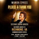 Wanda Sykes Instagram - I’ll be in Vancouver for @justforlaughs this Feb 24th! Richmond we got a second show added to Mar 16th Tickets at wandasykes.com! #pleaseandthankyou