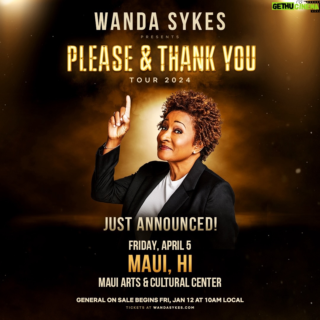 Wanda Sykes Instagram - Aloha! 🌺 See you in April @mauiartsculture, tickets on sale now at wandasykes.com