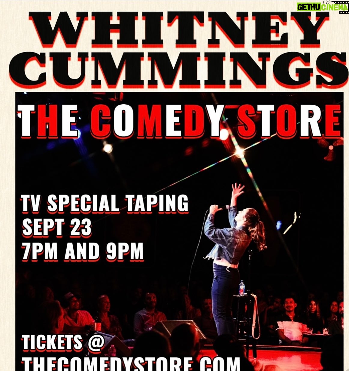 Whitney Cummings Instagram - Just released a couple tickets to my 6 th special taping. Two shows Sept 23rd @thecomedystore. Love you.