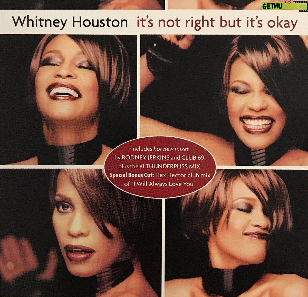 Whitney Houston Instagram - 25 years ago today, the Thunderpuss remix of “It’s Not Right But It’s Okay” reached No. 1 on the Billboard Dance/Club Play chart and became a huge club hit. 🪩The song was written by LaShawn Daniels, Rodney Jerkins, Fred Jerkins III, Isaac Phillips and Toni Estes.