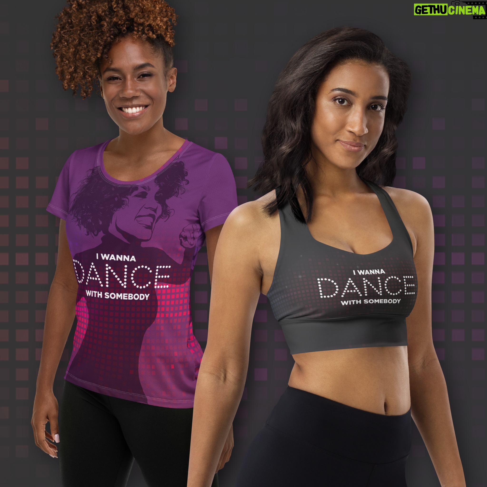 Whitney Houston Instagram - Step up your game this National Dance Day with our new 'I Wanna Dance with Somebody' activewear collection! Designed for every move you make, our collection is perfect not just for dancing, but for all your active pursuits. Celebrate the rhythm of life with styles inspired by the legendary Whitney Houston, and feel the beat whether you're in the gym, on a run, or just dancing through your day. Ready to groove with style? Click the link in our bio to shop now! #DanceWithWhitney #NationalDanceDay #ActiveInStyle #IWannaDanceWithSomebody
