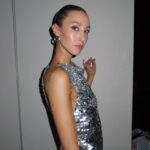 Whitney Port Instagram - Felt like a disco queen in my @lapointe outfit 🪩 I was supposed to go to the @pradabeauty party but was too naushxausted (Timmy made that word up, so now it’s my go to because it explains my life too much of the time)
