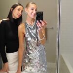 Whitney Port Instagram - Felt like a disco queen in my @lapointe outfit 🪩 I was supposed to go to the @pradabeauty party but was too naushxausted (Timmy made that word up, so now it’s my go to because it explains my life too much of the time)