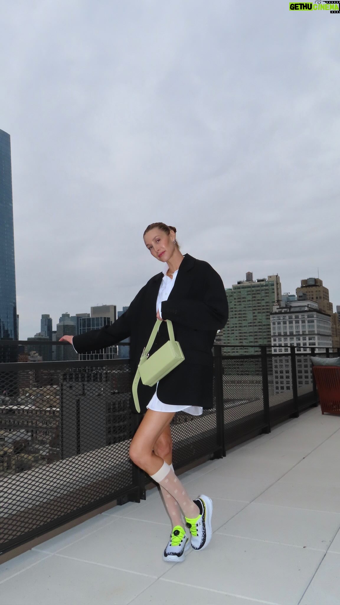 Whitney Port Instagram - Comfiest and coolest new @underarmour #UASlipSpeed Mega sneakers. I know this look may seem a little out of one’s comfort zone, but I’m focusing on really just being me and letting fashion be a form of self-expression. In between work, I went to get a bite with family and this felt like the perfect weekend brunch look. I went with comfortable baggy proportions on the top and schoolgirl meets sporty on the bottom. These sneaks can also be slide ons so they’re just easy and versatile. I’ll wear with a tee and jeans when I get home. Also, they come in the CUTEST pink as well. I honestly think they would have looked cuter with this look but I decided that too late. Linking them all for you in my bio. #UnderArmourPartner
