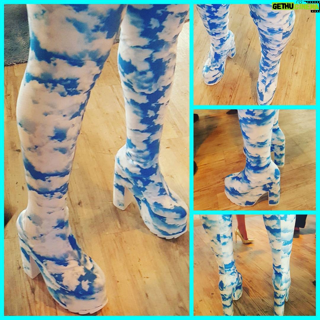 Whoopi Goldberg Instagram - Check out my #KinkyBoots #boots #footwear #whoopi #whoopigoldberg #clouds #cloudyboots #cloudybootswithachanceofrain
