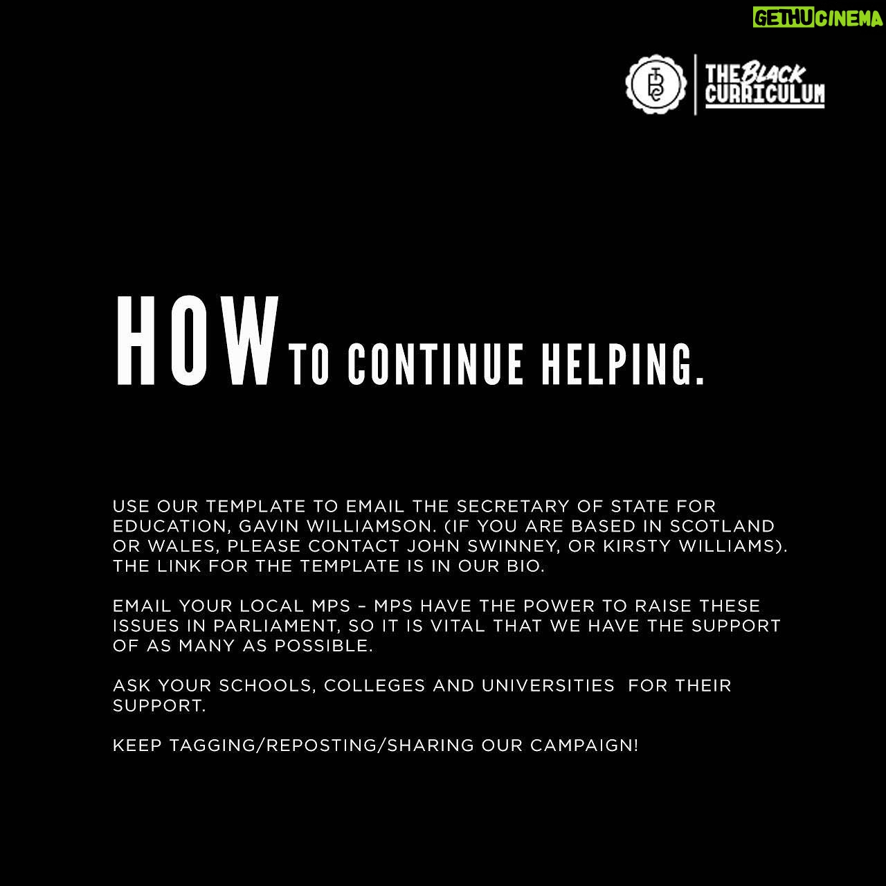 Will Poulter Instagram - PLEASE TAKE ACTION! Exactly 1 WEEK left for @gavinwilliamson.mp (Secretary of State for Education) to answer the call of @theblackcurriculum and its supporters to make Black History mandatory learning, for all students in the UK! The link to a template email you can send to Gavin Williamson and your local MPs is in my bio. This is a real chance to affect positive social change and to take a step towards a better future. JUNE 22, WINDRUSH DAY - DEADLINE #decolonizetheeducationsystem