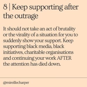 Will Poulter Instagram - This incredible toolkit was created by @mireillecharper 
This is essential reading for anyone wanting to practice NON-optical allyship and begins with understanding optical allyship. 
Read this, share this with friends/family/colleagues and then please go beyond a social media post, by actively taking these steps in your everyday life to affect real change. I personally need to do my upmost to better my understanding and practice of all 10 steps, as regularly I am able to. 
@mireillecharper has also provided these links for more information and further reading... @nowhitesaviors 
@laylafsaad 
@ckyourprivilege 
@rachel.cargle 
@iamrachelricketts 
@thegreatunlearn 
@renieddolodge 
@ibramxk 
Link in my bio to make a donation towards the #blacklivesmatter movement