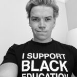 Will Poulter Instagram - Some months before his passing the late Virgil Abloh, the first patron of @theblackcurriculum and founder of @off____white collaborated with @edward_enninful OBE, the Editor-in-chief of @britishvogue to create this T-shirt which is part of a 3 piece collection. The net proceeds of which will go towards supporting the invaluable work of my friends at @theblackcurriculum 📚 ❤️ Please consider following them and join me by purchasing an item from the collection via the link in my bio or in theirs #teachblackhistory365 #voguecollection